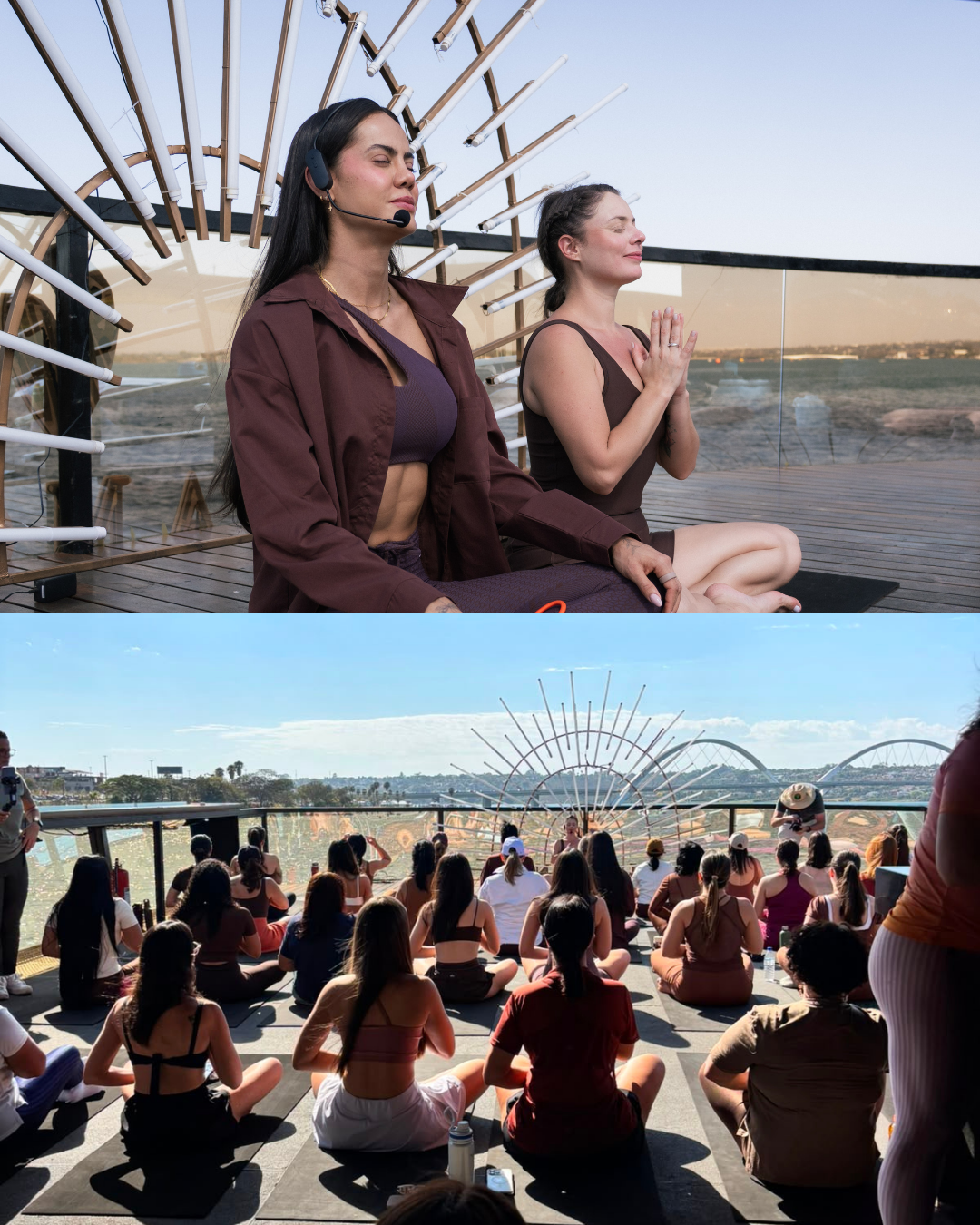 Meditação guiada e prática coletiva da Fióra